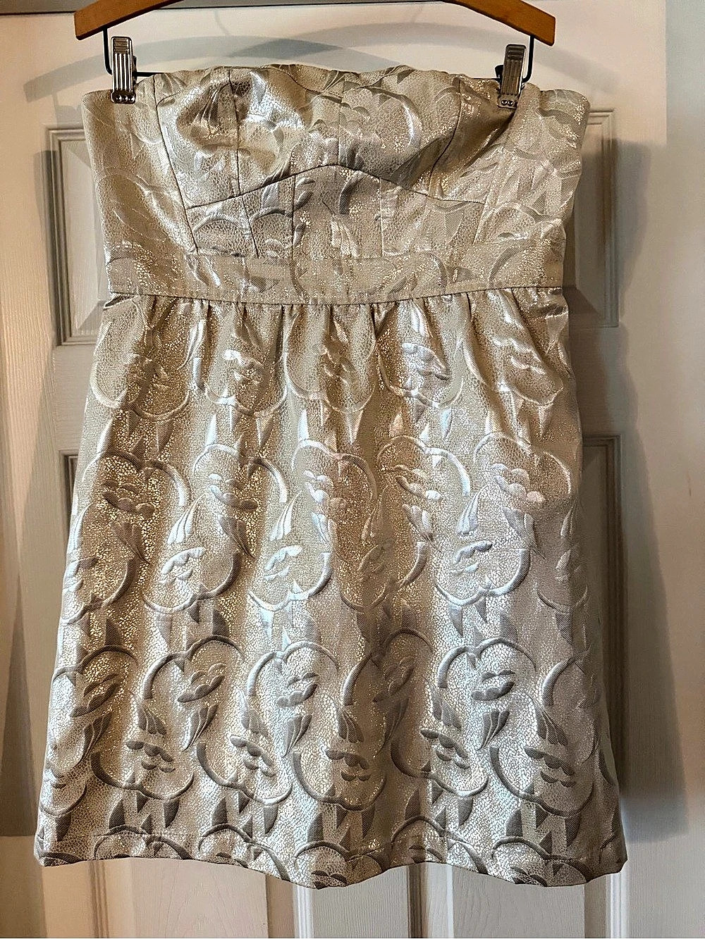 American Eagle Outfitters American Eagle Metallic Strapless Mini Dress Metallic